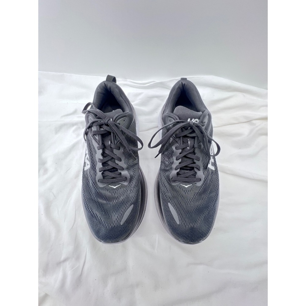 Hoka Bondi 8 Wide Mens Running Shoes Black White 1127953 BWHT Size 10 2E